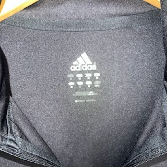 Adidas Three Stripe Black Pullover Quarter Zip Track Jacket Size Medium - Picture 5 of 6